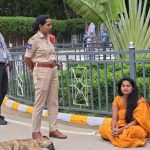 Software Engineer Protests Outside Tech Mahindra Office in Hyderabad